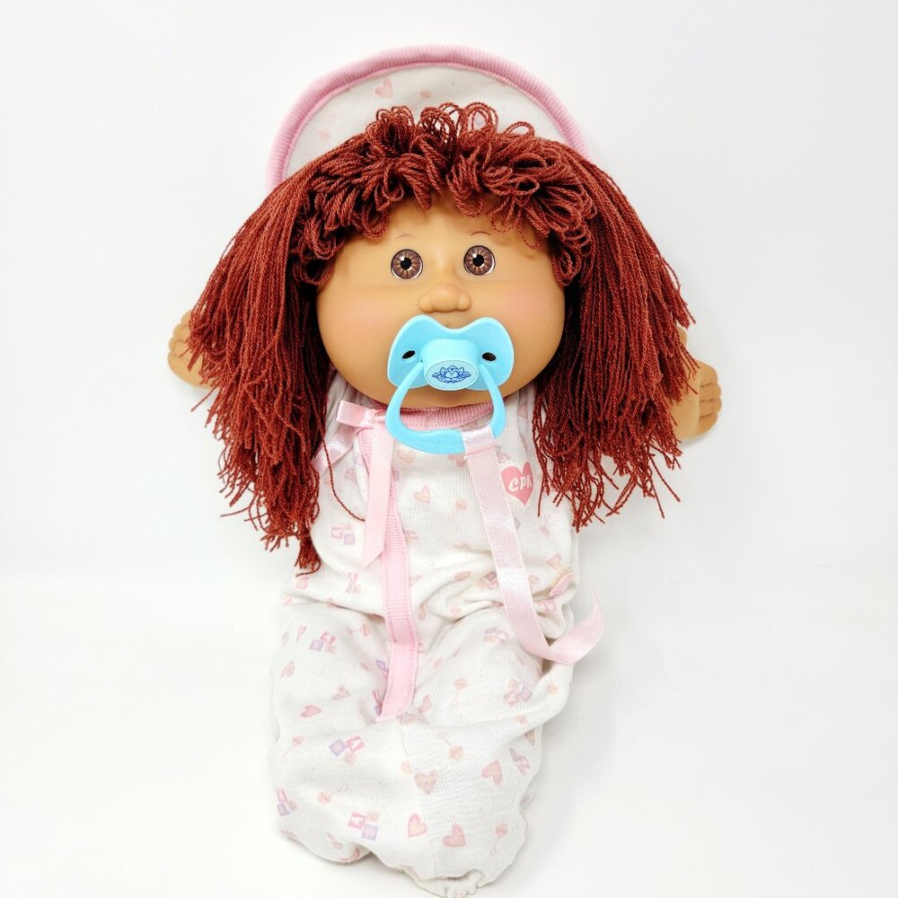 2004 Cabbage Patch Kids Doll Play Along Red Yarn Hair Pacifier CPK Outfit + READ